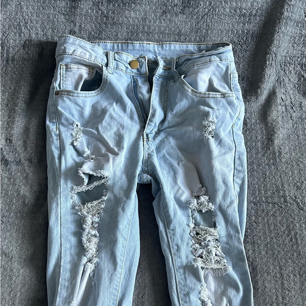 Blue skinny jeans